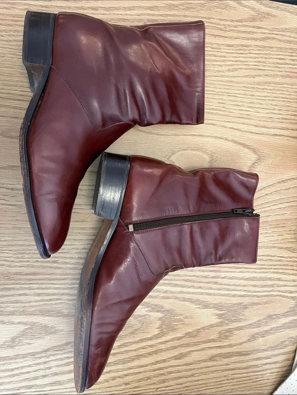 Men's Brown Leather Zip Ankle Boots